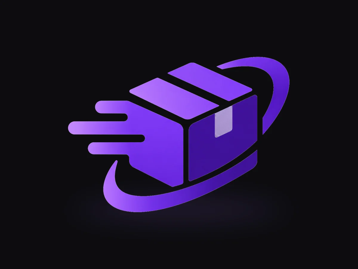 Dropshipping parcel in flight logo